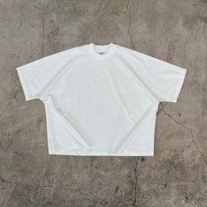 Custom Heavyweight 100% Cotton T-Shirts <b>Men's</b> Oversized Mock Neck Tee High Quality Blank Streetwear <b>Top</b> for Silk Screen Printing - Product Image 2