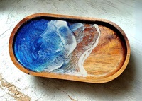 Bandeja de madera y resina de calidad perfecta, bandeja de madera epoxi para servir té y café para el hogar, restaurante, decoración de mesa de Hotel al precio más bajo