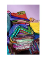 Vêtements de nuit traditionnels indiens pour femmes, robe kaftan, sous-vêtements, vintage, recyclé, utilisé pour la couture, la fabrication de robes, tissu en crêpe de soie sari