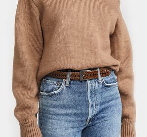 Cinturón estilo trenzado de cuero genuino de diseño clásico para hombre para cinturones de jeans de moda casual - Product Image 5