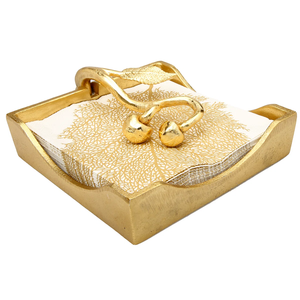 Porte-serviettes de table de luxe en métal aluminium doré de qualité, accessoire de table intemporel fabriqué à la main, serviettes de table pour un usage quotidien à manger - Product Image 5