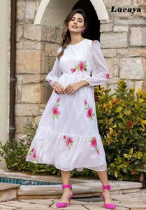 Đi & Hàng Ngày Mặc Ưa Thích Hoa <span class=keywords><strong>In</strong></span> Ngắn Nặng Kota Kiểm Tra Kurti Áo Dài Cho Phụ Nữ Tùy Chỉnh Thiết Kế Có Sẵn Từ Ấn Độ - Product Image 4