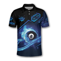Camiseta con estampado 3D de jugador de billar, camisetas de equipo de billar para hombres, camisetas de Polo de billar para torneo de mesa de billar, camisetas de billar personalizadas para hombres