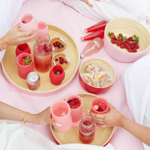 Lacquered bamboo coil fiber <b>trays</b> <b>drink</b> serving coffee and tea <b>tray</b> set by top supplier - Product Image 5