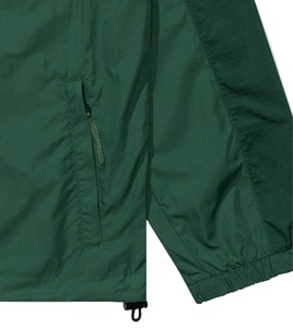 Coupe-vent respirant en nylon pour hommes, couleur unie, fermeture à glissière complète, vêtements de rue, veste légère de grande taille pour la course à pied, broderie - Product Image 4