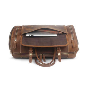 Sac de voyage en cuir de vachette grand format, sac de week-end, sac à bandoulière, sac de voyage standard international en cuir - Product Image 3