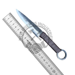 Hibernia Classic Celtic Cuchillo de acero de hierro forjado a mano Anillo de bricolaje medieval con ojal Mango envuelto en cuero OEM/ODM personalizable - Product Image 1