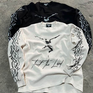 Sudaderas personalizadas con lavado ácido para hombre, ropa de calle, sudadera Vintage de gran tamaño con estampado de hojaldre, sudadera lavada con ácido personalizada - Product Image 5