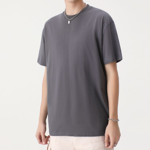 เสื้อยืดแขนสั้นบ็อกซี่โอเวอร์ไซส์สำหรับผู้ชายเสื้อ100% ผ้าฝ้าย230กรัมสำหรับฤดูร้อนโลโก้ตามสั่ง - Product Image 5