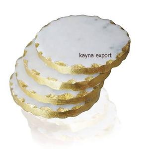 Luxury Top Selling <b>Set</b> of 4 Decorative Marble Coasters For Dining ware Hotel and Restaurant Use <b>Cheap</b> Price Mat And Pads - Product Image 6