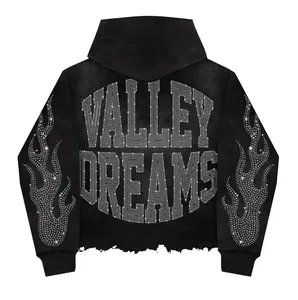 Sudadera Extra Grande de Invierno de 360 GSM, 80% Algodón, 20% Poliéster, Impresión Digital Larga y Pedrería - Product Image 3