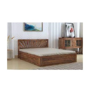 Antique Mango Wood <b>Bed</b> Hand Carving Natural Polish <b>Queen</b> <b>Size</b> <b>Bed</b> for Couple Bedroom Furniture Be With Storage Inside for Room - Product Image 5
