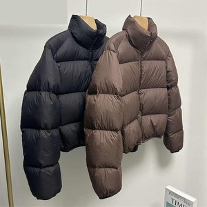 แจ็กเก็ตตัวสั้นทรงโอเวอร์ไซส์สีดำสำหรับผู้หญิงเสื้อครอปแบบพองสำหรับผู้หญิงแจ็คเก็ตแบบลำลอง - Product Image 2