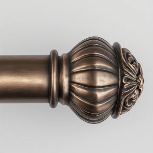 Golden Crown Single Metal <b>Curtain</b> <b>Pole</b> with Artistic <b>Finials</b> Durable and Sliding Function Modern Design - Product Image 4