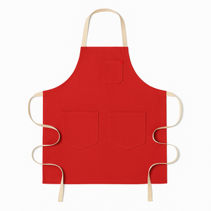 Tablier personnalisé en toile 100% coton marron, imperméable, résistant à l'huile, avec deux poches, logo brodé personnalisable, plusieurs options de couleurs - Product Image 3