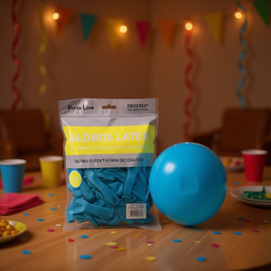 Ballons en latex Party Love 12 cm bleu céleste, sac de 100 pièces, décoration - Product Image 3