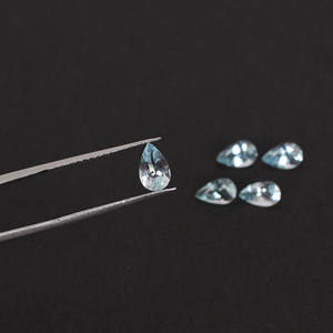 Pierres précieuses semi-précieuses en topaze bleu ciel naturelle de 8x5 mm, taille poire facettée, pierres brutes, grossiste Ishu Gems, prix d'usine en gros - Product Image 4