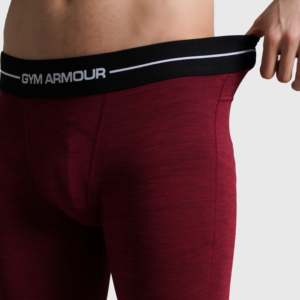 Boxers mi-hauts pour hommes GA, couleur bordeaux, pour la gym et l'entraînement, taille XL, en tissu Spandex respirant, avec logo jetable sur la ceinture - Product Image 6