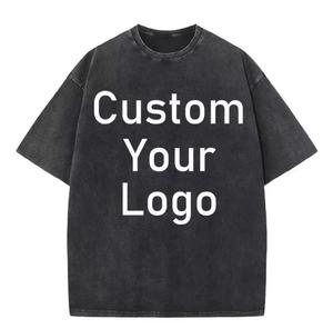 Acid Wash Oversized T Shirt 100% Cotton Vintage Washed Tee Blank Streetwear O Neck Short Sleeve for Men Acid Washed Shirts - Product Image 1