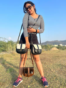 Nouveau Style occidental cheveux sur cacher fourrure cuir sacs à bandoulière haute qualité à la mode véritable fourrure de vachette cuir fronde côté sac à main - Product Image 5