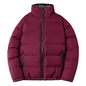 Venta al por mayor logotipo personalizado abrigo cálido ligero nailon negro con capucha invierno burbuja Puff relleno acolchado de algodón chaquetas para hombres - Product Image 1