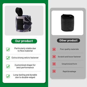 Bandes de poignet de musculation camouflage personnalisées, haute qualité, durables, élastiques, réglables pour le sport et l'extérieur, avec fermeture pour un soutien optimal en salle de sport - Product Image 2