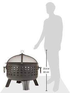 Modern Steel <b>Fire</b> <b>Pits</b> Heavy Gauge Metal Construction Freestanding Portable 9999 BTU Heating Output for Outdoor <b>Garden</b> Night Use - Product Image 2