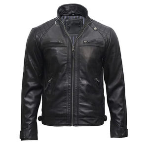 Chaqueta ajustada de piel de oveja de alta calidad para hombre, ropa informal cálida y transpirable, decoración de piel con cremallera de estilo Vintage, novedad - Product Image 2