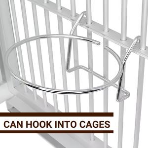 Mayorista Fabricante Birdcage Bird Feeder Cuencos Agua Comida Plato Loro Comederos Platos de acero inoxidable Coop Tazas con gancho - Product Image 5