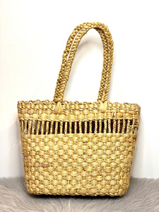 Natural Water Hyacinth Eco-Friendly <b>Storage</b> <b>Basket</b> with Handle for Clothing and Multi-Purpose Use - Product Image 3