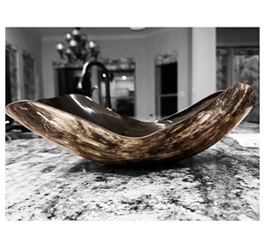 El plato redondo ovalado de cuerno de búfalo natural para afeitar estilos rústicos modernos Vintage para el almuerzo y la fiesta incluye una cuchara ensaladera - Product Image 6