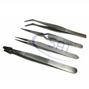 SAT Tweezer Set 4pcs Professional Stainless Steel Tweezers For Craft Jewellery Model Making Jewelry Tool Electronic Stamp Pickin