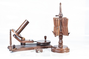 Enrouleur manuel de boule de fil de luxe bois et métal dessus de table crochet et tricot artisanat accessoires Combo meilleur cadeau - Product Image 5