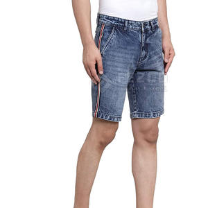 Custom Logo Cotton Men's <b>Jeans</b> Shorts 2025 Solid Color <b>Soft</b> Loose Summer Casual Style with Pockets - Product Image 6
