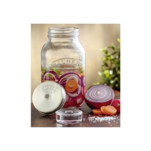 Juego de 2 Recipientes de Vidrio Cilíndricos Kilner Vintage para Fermentación con Tapa Hermética para Almacenamiento de Botellas y Frascos - Product Image 5