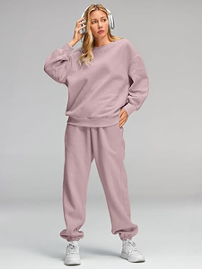 Logo personnalisé OEM de haute qualité 300G 100% coton polaire jogging pour femmes survêtement décontracté deux pièces ensemble de vêtements pour femmes de couleur unie - Product Image 2