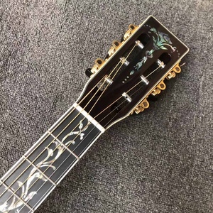 Guitarra acústica de grado <span class=keywords><strong>AA</strong></span>, instrumento personalizado totalmente sólido hecho a mano, se acepta Dreadnought, OM, OOO, Jumbo, para salón - Product Image 3