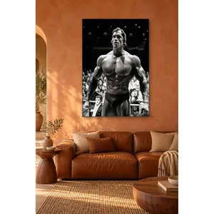 Impression sur toile de Fida, culturiste musclé noir et blanc sur scène - Product Image 2