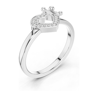 Bague en diamant de laboratoire Heart & Crown pour femmes, or 18 carats, 14 carats, 10 carats et argent 925, or rose, jaune, blanc, clarté VVS-VS EF - Product Image 5
