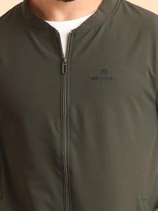 Blouson aviateur en laine de couleur Oliva de qualité supérieure pour hommes Confort ultime et élégance intemporelle Veste de grande taille - Product Image 6