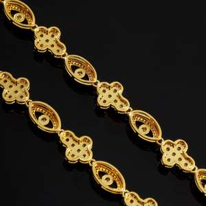 Luxury Gold Plated Moissanite <b>Statement</b> <b>Necklace</b> with Flower and Eye Design for Women Party Jewelry - Product Image 3