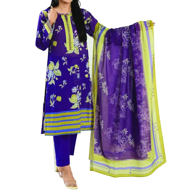 Traditional Design 3 Piece Lawn Shalwar Kameez Suit For Summer Season Women Wearing Dress Ethnic Indian Indian & Paistani