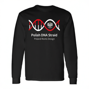 <b>Polish</b> DNA Strand Long Sleeve T-<b>Shirt</b> Poland Roots Design Black - Product Image 2