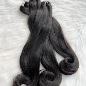 Extensiones de Cabello Humano Vietnamita Virgen Remy de Grado Superior, Doble Trama a Máquina, con Cutícula Alineada, Súper Doble Trama, Color Negro Natural, Venta al por Mayor - Product Image 4