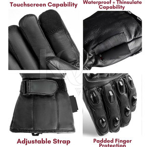 Gants de course pour sports d'hiver avancés, respirants, durables, en cuir, coupe-vent, légers, forte adhérence, parfaits pour la conduite à moto - Product Image 2