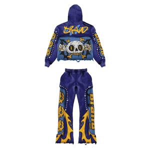 เสื้อฮู้ดเปิดไหล่สำหรับผู้ชายผ้าคอตตอน100% ลายพระอาทิตย์2025ใหม่ - Product Image 2