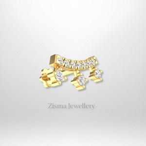 Boucles d'oreilles diamant barre courbe de luxe 14K or massif diamants naturels cultivés en laboratoire Cartilage et Lobe Piercing bijoux en gros - Product Image 4