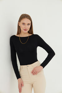 Body à col bateau et manches longues pour femme - Product Image 2