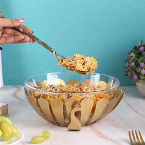 ชามผลไม้ถาดชามตกแต่งขนาดใหญ่และฐานทองชามผลไม้สำหรับเคาน์เตอร์ห้องครัว - Product Image 2