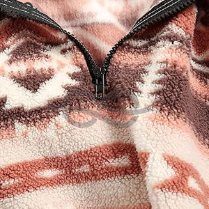 Vente en gros de sweat-shirt à capuche Sherpa surdimensionné personnalisé Sherpa pull-over à capuche zippé pour hommes 1/4 avec logo personnalisable - Product Image 6